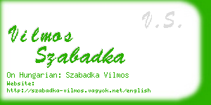 vilmos szabadka business card